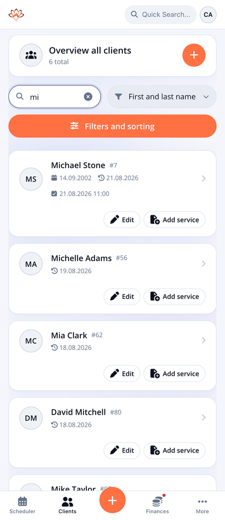 Clients at a glance